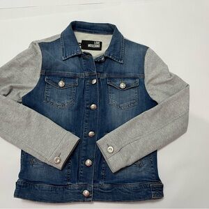 Love Moschino Blue and Gray Denim Jacket